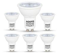 AGOTD Bombillas LED GU10 Regulable 7w Blanco Cálido, Alta Compatibilidad, Sin Parpadeo, Sin Ruido, 3000K, 560Lm, Lampara Halogenos Equivalentes a 50 Watt, 230V, Pack de 6
