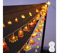 AGOTD Guirnalda Luces para acampar pilas, 1,5 m 10 LEDs con temporizador luces LED impermeables, Guirnalda Luminosas Exterior Interior Decorativa para caravanas, tiendas de campaña, camping y picnic