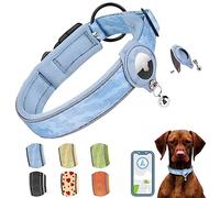 AgoumLux Collar Perro para Airtag Ajustable Reflectante Nylon con Acolchado de Neopreno Suave para Perros Pequeños Medianos Grandes