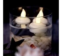 AGPtek 12 Velas Led Flotantes Impermeables con Pilas, Chrismas Navidad Floating Candles, Decoraciones para Navidad,piscina,hogar,boda,fiesta [Clase de eficiencia energética A+]- Blanco Cálido