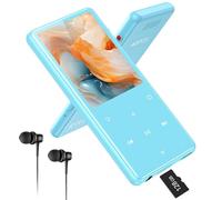 AGPTEK 128 GB MP3 Bluetooth 5.4 con Altavoz, 2,4" Reproductor MP3 Deportivo de Metal Sonido HiFi sin pérdidas, Reproductor de Música Portátil para Niños con botón Grabador Radio FM, Azul