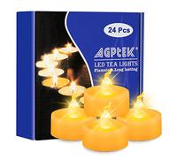 AGPTEK 24 Velas LED Flotantes con Temporizador 6/18H, Luz Ámbar Decoración
