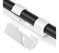 AGPTEK 30x Organizador de Cables con Tornillos y Adhesivo, Perfecto Clips de Cables para Cable de USB, TV, Cargador, Audio, Abrazadera de Alambre para Mesa, Coche, Oficina, Casa, Blanco