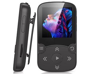AGPTEK 32GB Clip Reproductor MP3 Deportivo Bluetooth 5.3, HiFi MP3 Player Portátil sin Pérdida, Radio FM, Podómetro Inteligente, Fotos, Soporta hasta 128 GB (Negro)