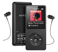AGPTEK 32GB MP3 Reproductor, 1.8" Pantalla HiFi Música Portátil sin Pérdida