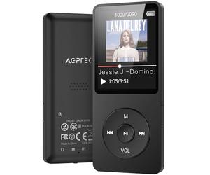 AGPTEK 32GB MP3 Reproductor, 1.8" Pantalla MP3 HiFi Música Portátil sin Pérdida, MP3 Player con Line-in,Altavoz,Radio FM,Grabación,E-Book, Soporta 128GB TF(No Incluido)