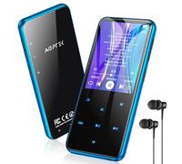 AGPTEK 64GB MP3 Reproductor Bluetooth 5.3, M3 2.4" Pantalla Metal Azul MP3