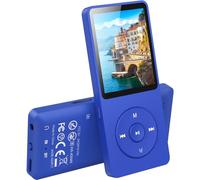 AGPTEK 64GB Reproductor MP3 Bluetooth 5.3 Pantalla 1.8" Deportivo Azul | 30H de Reproducción, MP3 de Niños con Altavoces & Radio FM , Externo hasta 128GB(Sin Auriculares)