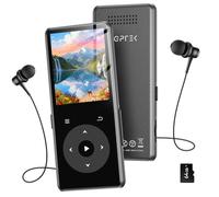 AGPTEK 64GB Reproductor MP3 Bluetooth 5.4, 1,8'' MP3 Player con Altavoz, Reproductor de Música con Sonido, Reproductor Portátil Deportivo Radio FM, Botones Táctiles,Soporta hasta 128GB