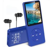 AGPTEK 64GB Reproductor MP3 Clásico,Player Música HiFi sin Pérdidas Azul | Reproductor MP3 Deportivo Walkman Portátil, Player Capacidad de Tarjeta TF hasta 128G(sin Tarjeta TF)