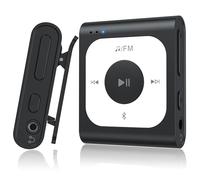 AGPTEK 64GB Reproductor MP3 con Bluetooth 5.3, A53PL MP3 Portátil Música - con Radio FM, Función Shuffle, Sin Necesidad de Teléfono, Mini Player Deportes (Negro)