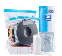 AGPTEK Bolsas Almacenamiento Filamento 3D (30 Unid) - Kit Vacío 2 Tamaños: c con Bomba 500mAh, 30 Desecantes, Antihumedad/Polvo para PLA, ABS (PA+PE)