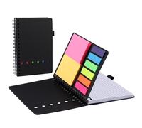 AGPTEK Libreta Pequeña A6 Cuaderno Espiral de Bolsillo con Notas Adhesivas de Colores, Bloc de Notas con Tapa Kraft para Estudio y Oficina