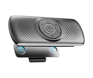 AGPTEK Manos Libres para Coche Bluetooth 5.0 con Siri, Google Asistente, Kit de Coche Altavoz Inalámbrico con Ranura de Tarjeta TF, Soporta Conexión de 2 Teléfonos Simultáneamente, Negro