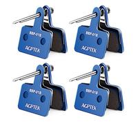 AGPTEK Pastillas de Freno de Disco Semimetálicas para Bicicletas, BTT, 4 Pares Pastillas de Freno Frenado Silencioso para Shimano B01S M515 M525 C501 C601 M415 M416 M485, Azul