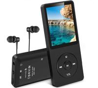 AGPTEK Reproductor de MP3 16GB 128GB Radio FM Grabación E-Book Sport 1.8" Negro