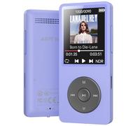 AGPTEK Reproductor MP3 de 32 GB, Bluetooth 5.3, 1,8 pulgadas, tiempo de | Reproductor MP3 deportivo clásico con radio FM, altavoz, hasta 128 G, (sin auriculares), color morado