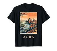 Agra Taj Mahal India Diseño de Viaje histórico Frente al río Camiseta