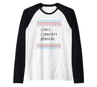 Agradable Traviesa Navidad Abigail Suéter Feo Camiseta Manga Raglan