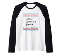 Agradable Traviesa Navidad Anita Suéter Feo Camiseta Manga Raglan