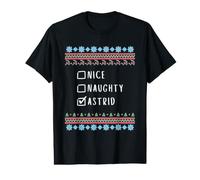 Agradable Traviesa Navidad Astrid Suéter Feo Camiseta gráfica económica