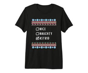 Agradable Traviesa Navidad Astrid Suéter Feo Camiseta Premium