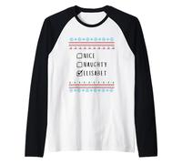 Agradable Traviesa Navidad Elisabet Suéter Feo Camiseta Manga Raglan