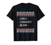 Agradable Traviesa Navidad Judy Suéter Feo Camiseta gráfica económica