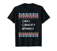 Agradable Traviesa Navidad Manola Suéter Feo Camiseta