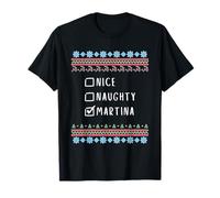 Agradable Traviesa Navidad Martina Suéter Feo Camiseta