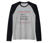 Agradable Traviesa Navidad Martina Suéter Feo Camiseta Manga Raglan