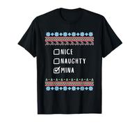 Agradable Traviesa Navidad Mina Suéter Feo Camiseta