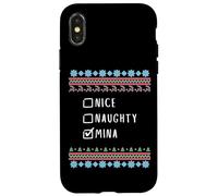 Agradable Traviesa Navidad Mina Suéter Feo Carcasa para iPhone X/XS