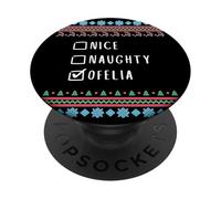 Agradable Traviesa Navidad Ofelia Suéter Feo PopSockets PopGrip Adhesivo