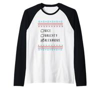 Agradable Travieso Navidad Alexandre Suéter Feo Camiseta Manga Raglan