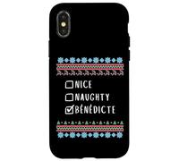 Agradable Travieso Navidad Bénédicte Suéter Feo Carcasa para iPhone X/XS