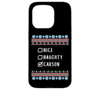 Agradable Travieso Navidad Carson Suéter Feo Carcasa para iPhone 15 Pro