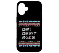 Agradable Travieso Navidad Carson Suéter Feo Carcasa para iPhone 16