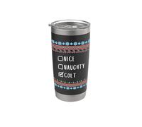 Agradable Travieso Navidad Colt Suéter Feo Vaso térmico de acero inoxidable de doble pared