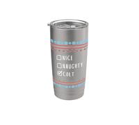 Agradable Travieso Navidad Colt Suéter Feo Vaso térmico de acero inoxidable de doble pared