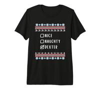 Agradable Travieso Navidad Dexter Suéter Feo Camiseta Premium