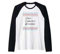 Agradable Travieso Navidad Teodoro Suéter Feo Camiseta Manga Raglan
