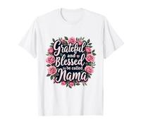 Agradecida y bendecida de ser llamada mamá Día de la Madre Flores Camiseta