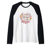 Agradecida y bendecida de ser llamada mamá Día de la Madre Flores Camiseta Manga Raglan