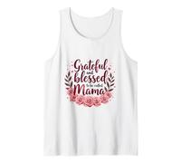 Agradecida y bendecida de ser llamada mamá Día de la Madre Flores Camiseta sin Mangas
