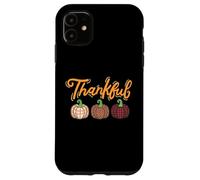AGRADECIDAS, felices mujeres bendecidas con calabazas a cuadros de otoño Carcasa para iPhone 11