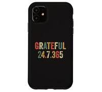 Agradecido 24 7 365 Acción de Gracias Gracias Gracias Alegría Gratitud Carcasa para iPhone 11