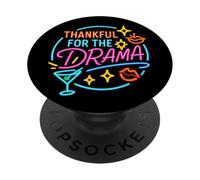 Agradecido por el Drama Acción de Gracias Campy Drag Queen PopSockets PopGrip Adhesivo