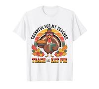 Agradecido por mi Profesor de Pavo Retro Funny Teach or Eat Pie Camiseta