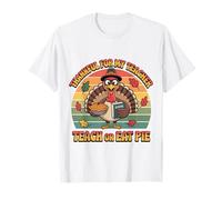 Agradecido por mi Profesor de Pavo Retro Funny Teach or Eat Pie Camiseta